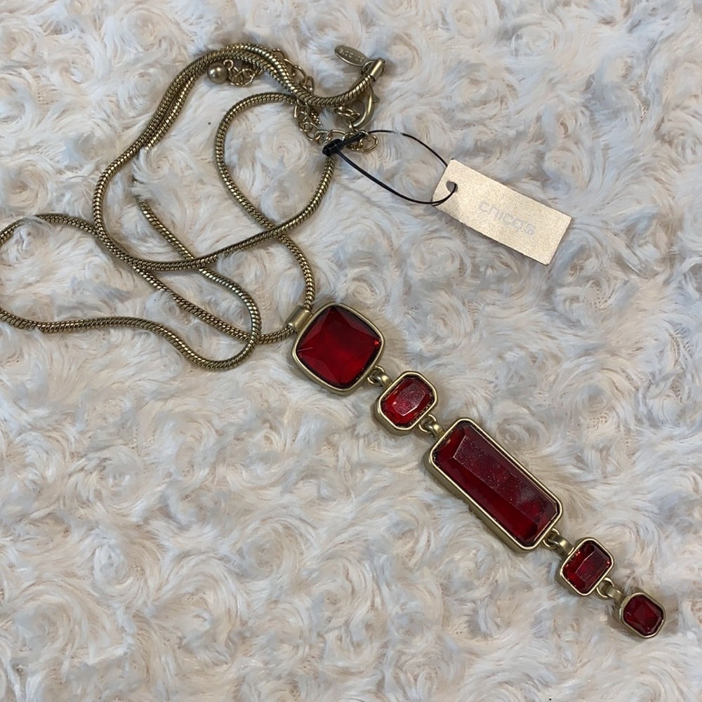 Chicos Briley Red Pendant Necklace - Picture 9 of 11